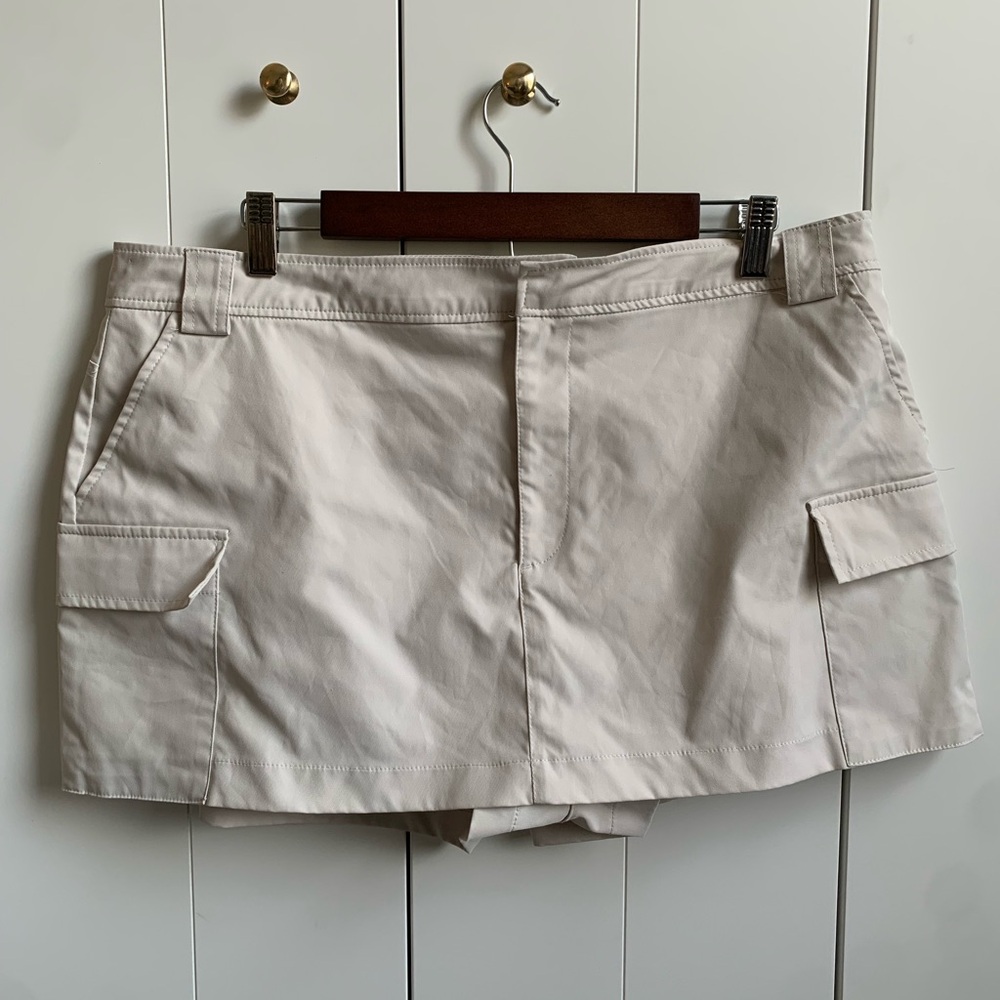 Zara Women's Mini Cargo Khaki Skirt Skort Size XXL - Picture 2 of 9